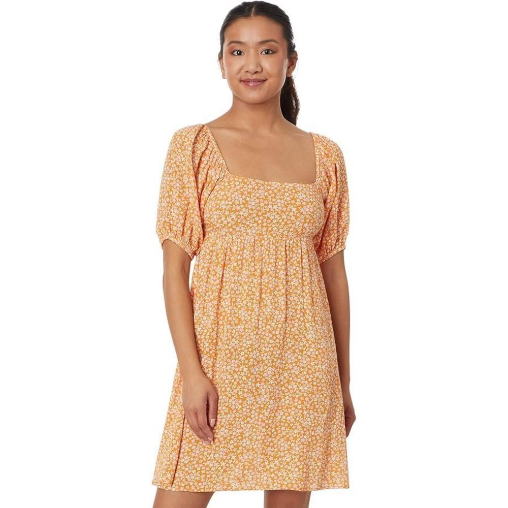 Billabong Lil Dreamer Floral Mini Dress Puff Sleeve Smocked Back Women’s Small N